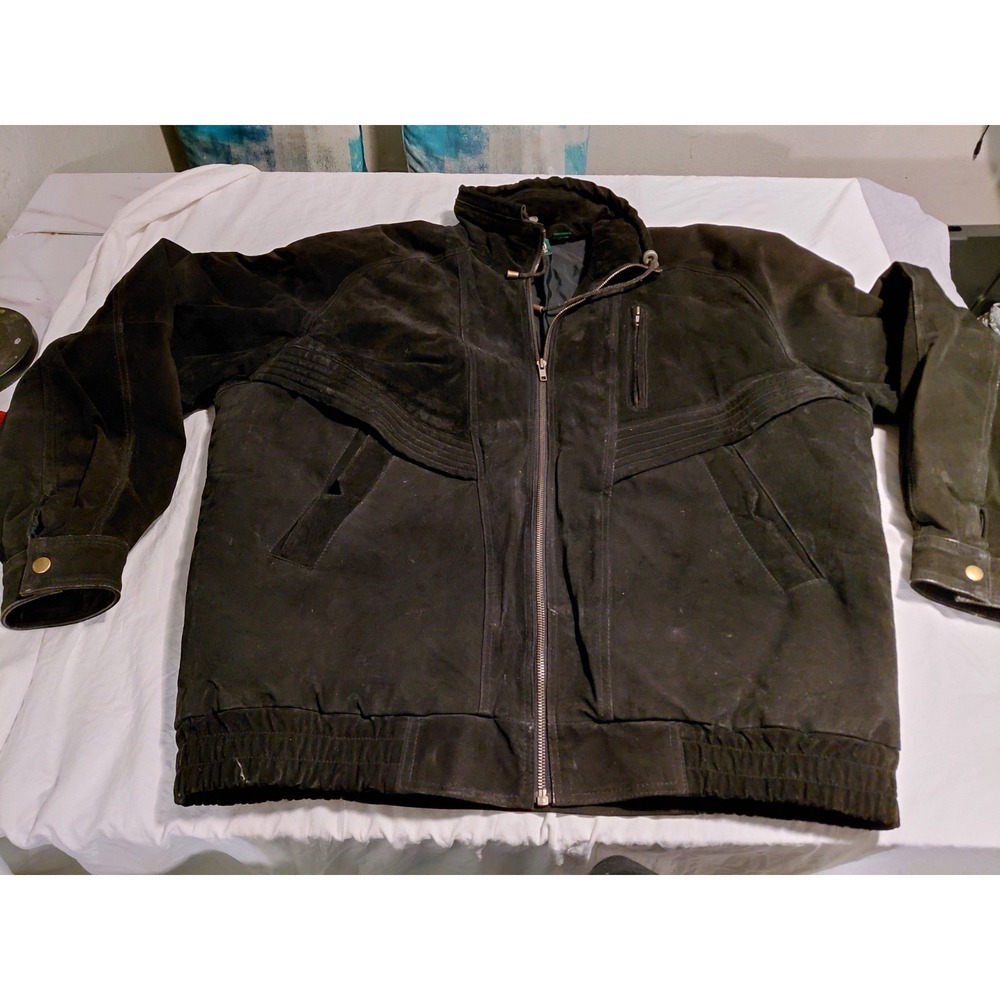 vintage Stefano Man men's 100% leather bomber jacket classic casual style Sz‎ XL